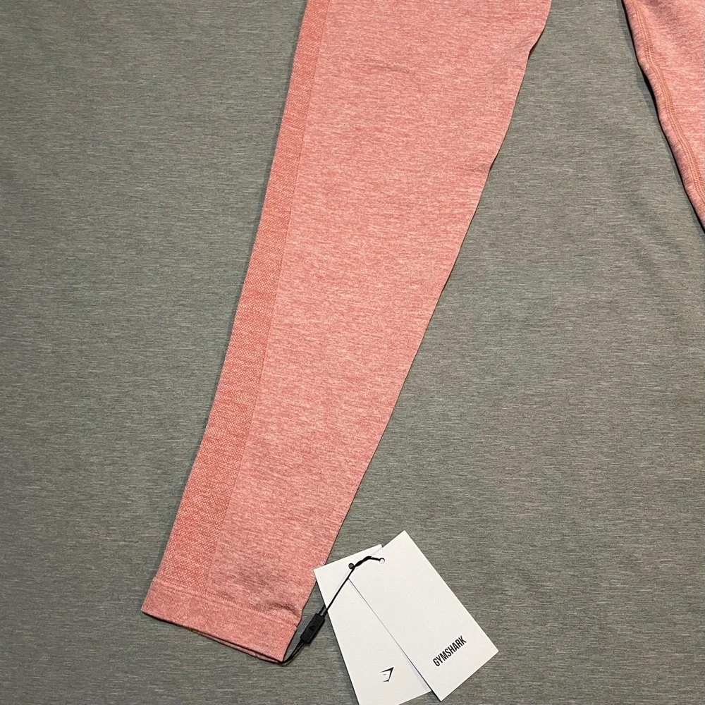 NWT Gymshark High Waisted Flex Leggings Pink Heathered Large Seamless Workout - Picture 5 of 8